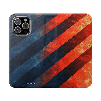 Diagonal Stripes Blaze - iPhone 16 Max Case - Wallet