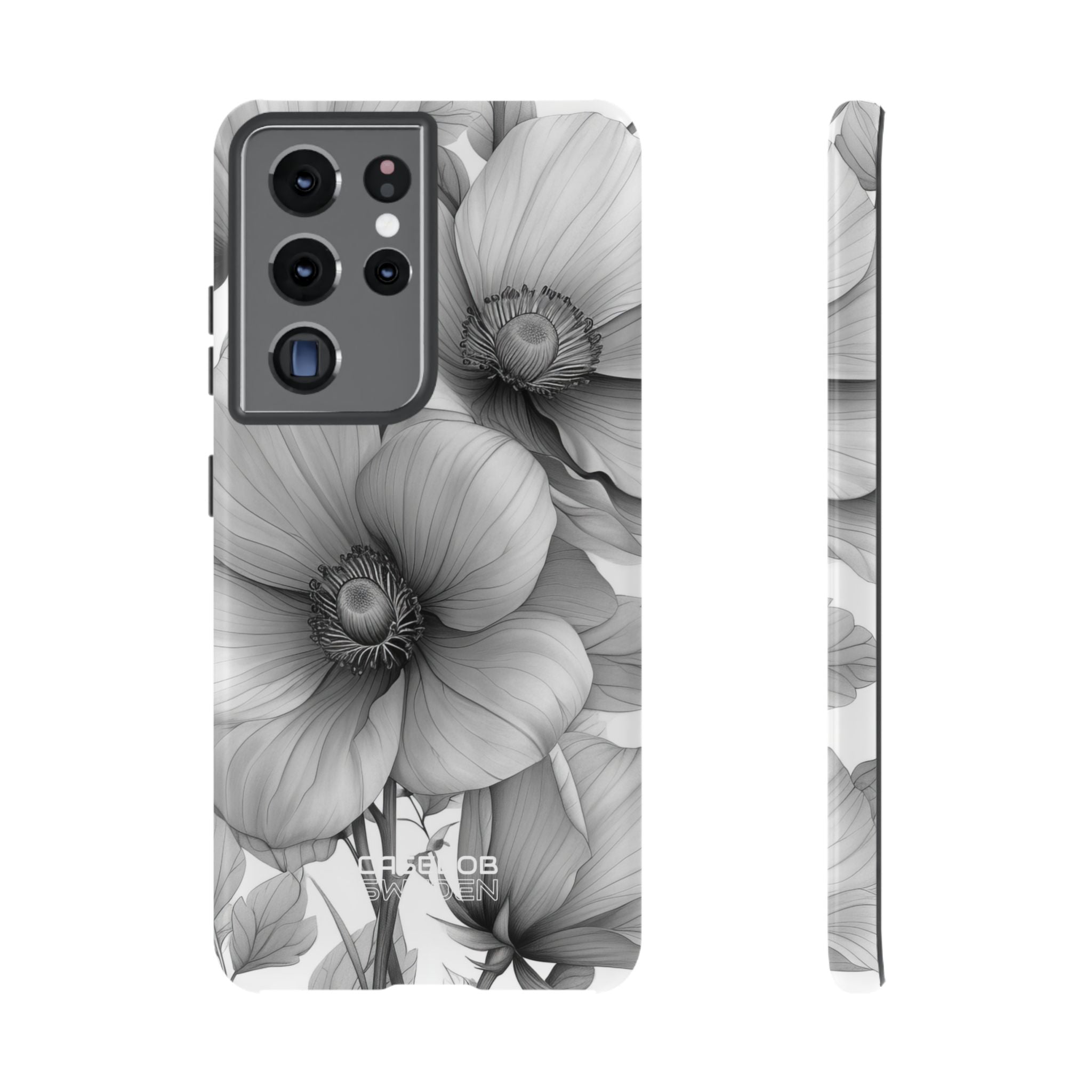 Grayscale Floral Harmony  Samsung S21 - Tough