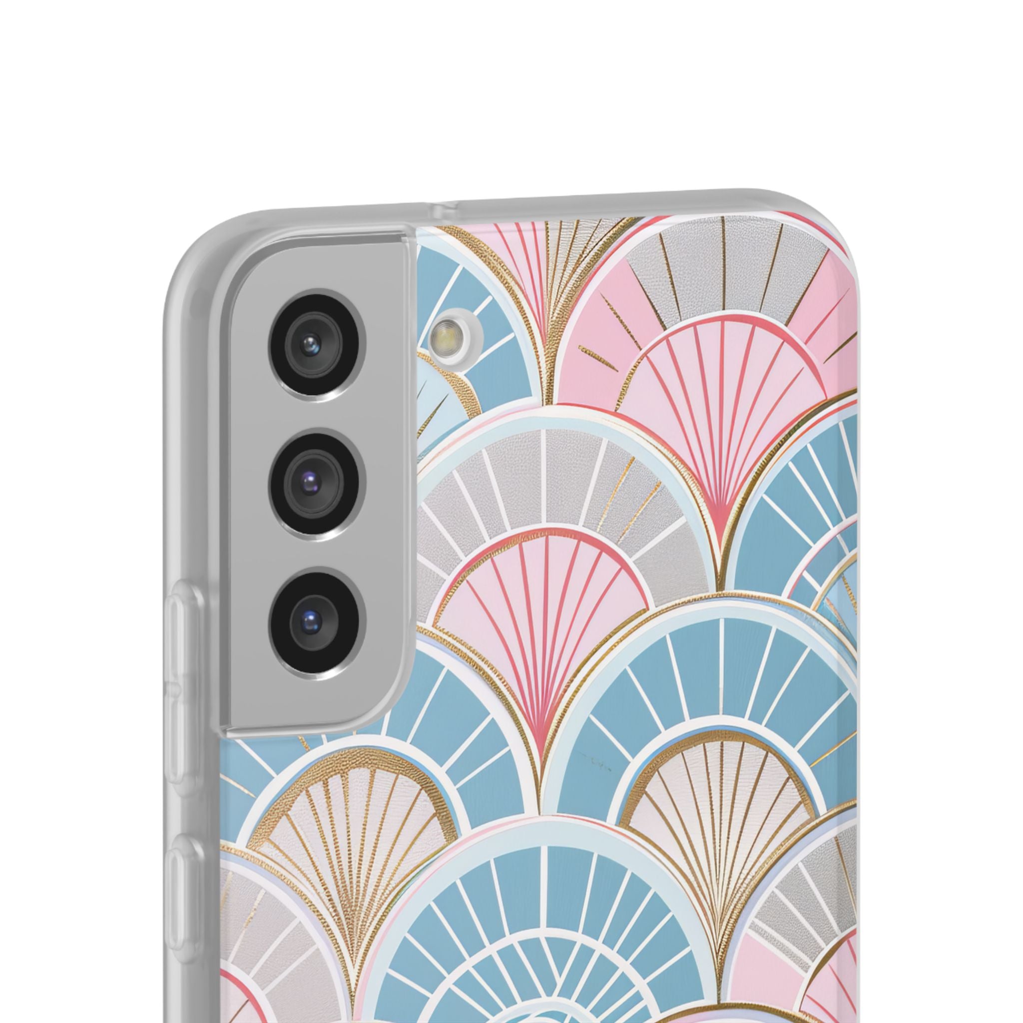 Art Deco Pastel Fan Pattern - Flexi Samsung S22 Phone Case