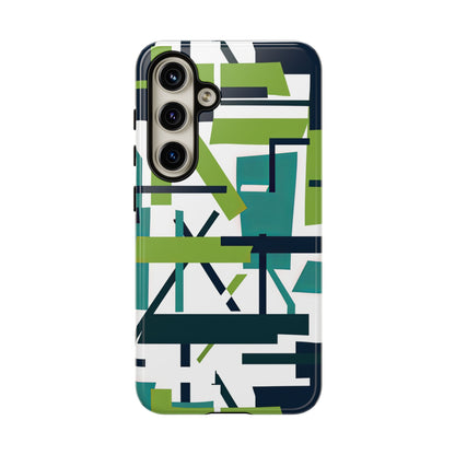 Green Geometry Glide Samsung S24 - Tough Phone Case