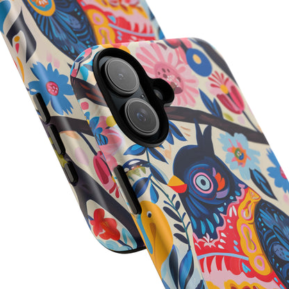 Whimsical Vintage Owl with Floral Charm iPhone 16 - Tough Phone Case