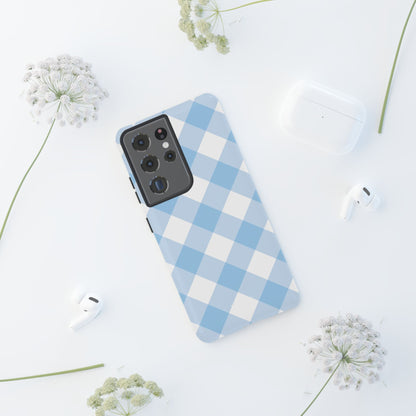 Soft Blue Gingham Elegance - Samsung Case