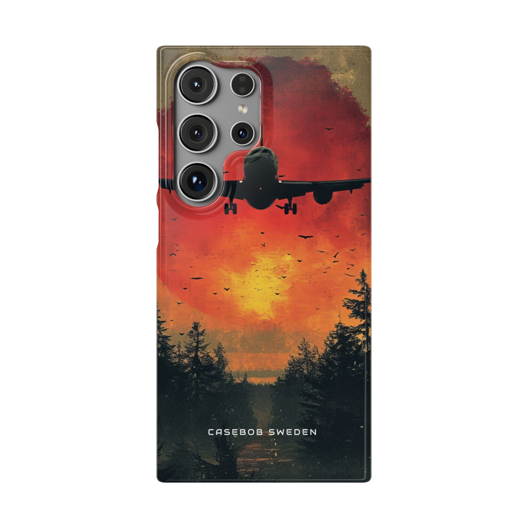 Vintage Sunset Airplane Silhouette Samsung S24 - Slim Phone Case