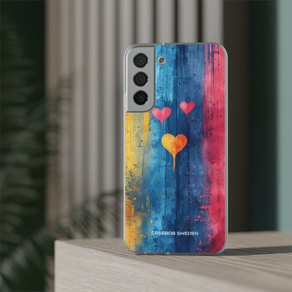 Hearts Watercolor Art - Flexi Samsung S22 Phone Case