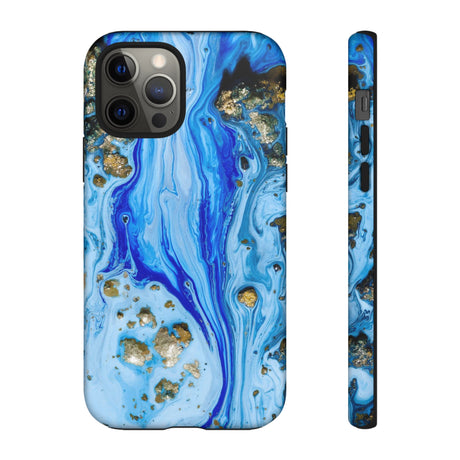 Blue Ice Ink Art iPhone Case (Protective) iPhone 12 Pro Matte Phone Case