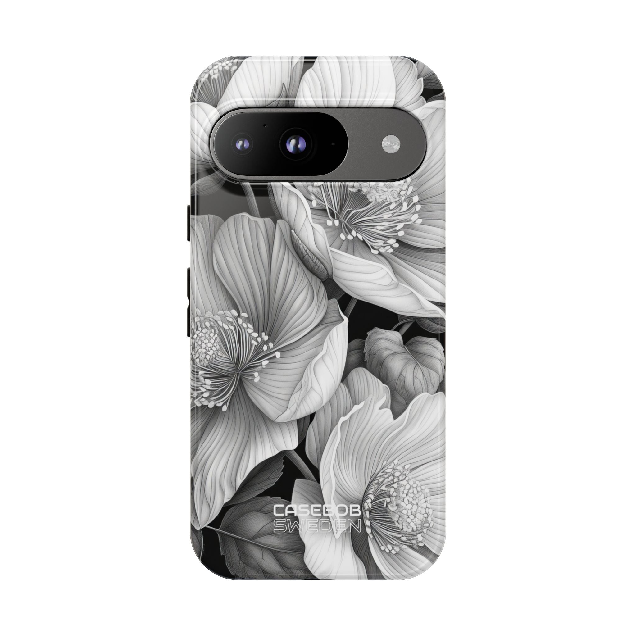 Monochrome Petal Dance Google Pixel 9 - Tough
