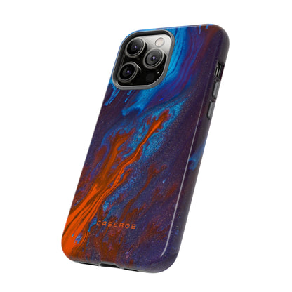 Orange Flame Ink Art - Protective Phone Case