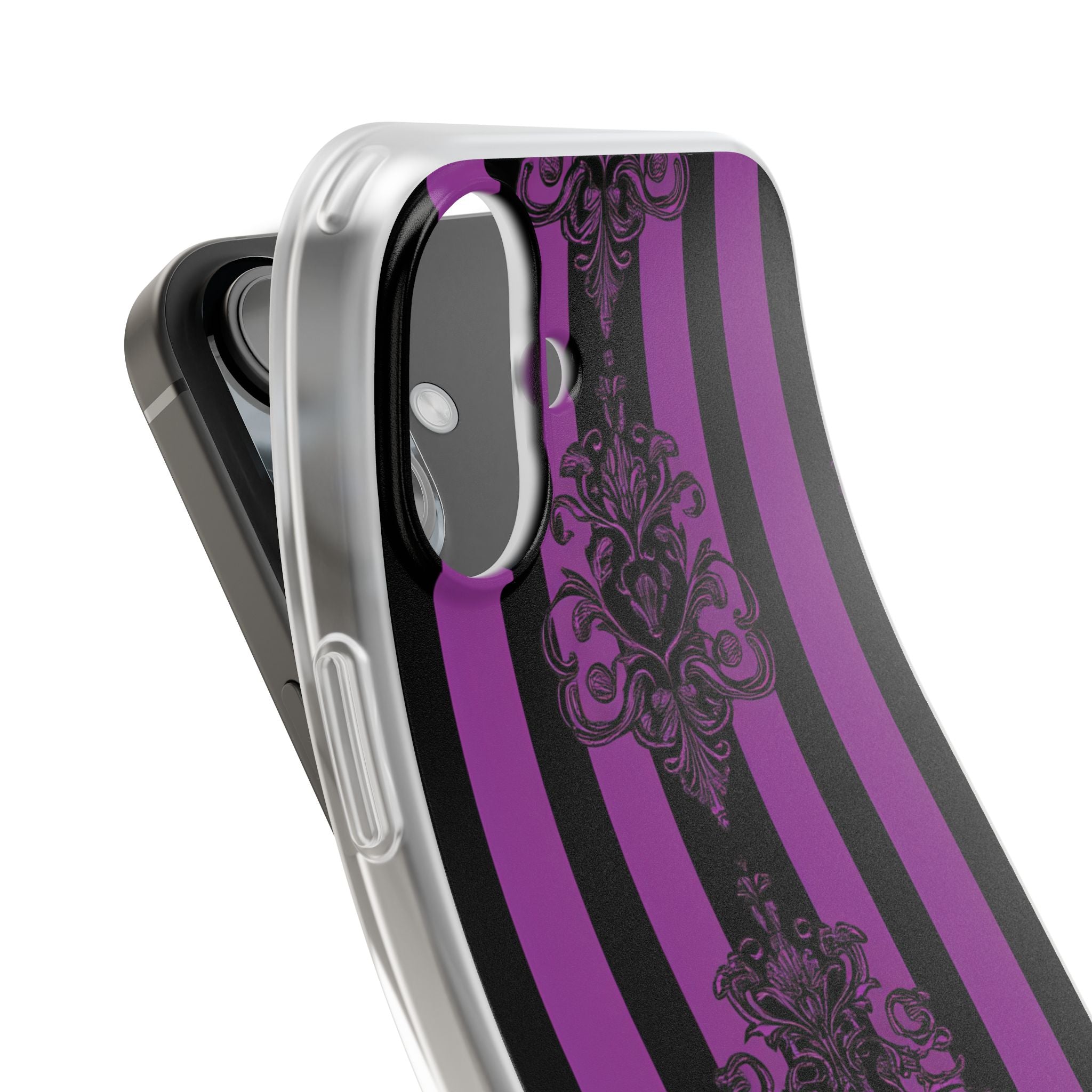 Damask Elegance Purple iPhone 16 Plus Case - Soft