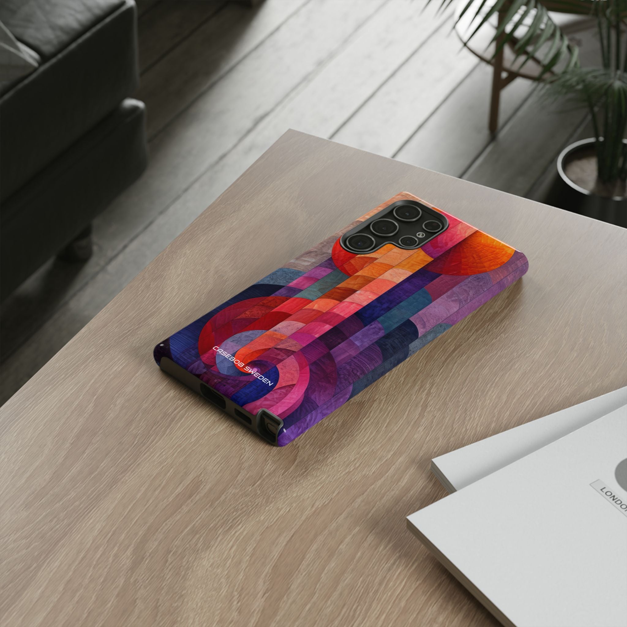 Purple Orange Abstract - Tough Samsung S22 Phone Case