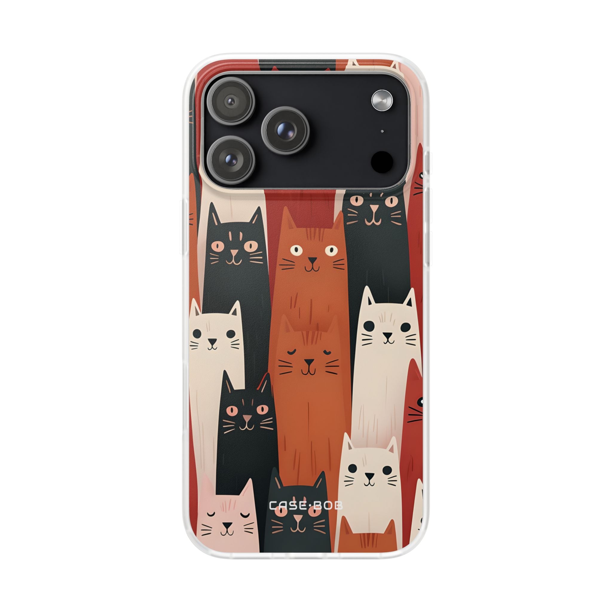 Elongated Cats Black iPhone 17 Pro Max Case - Soft