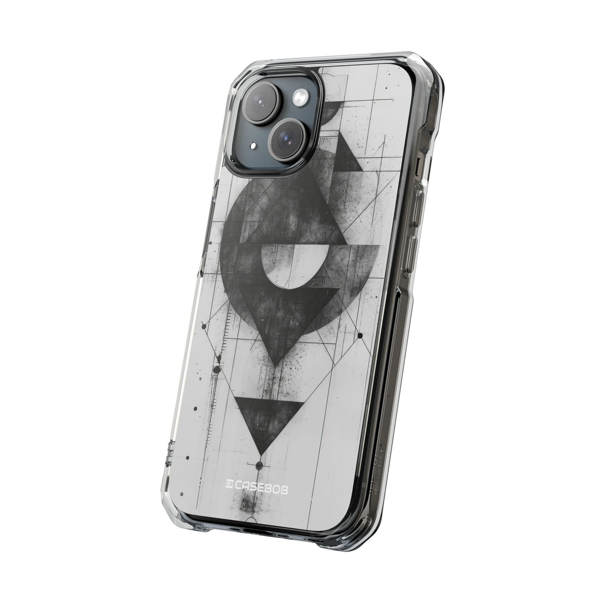 Monochrome Geometry - Phone Case for iPhone (Clear Impact - Magnetic)