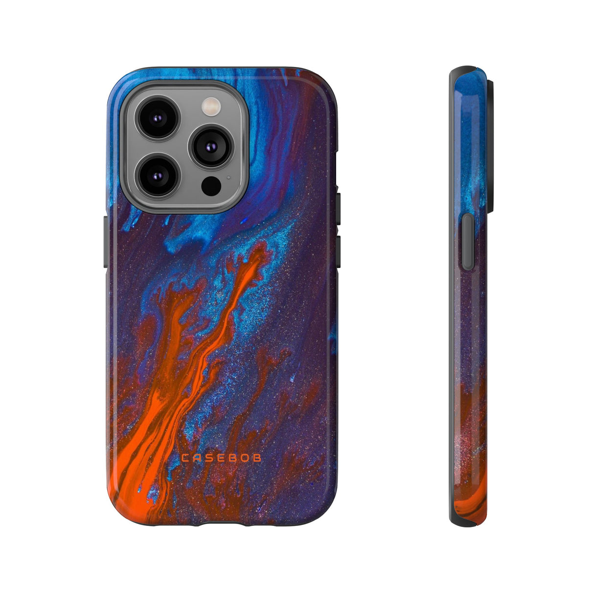 Orange Flame Ink Art - Protective Phone Case