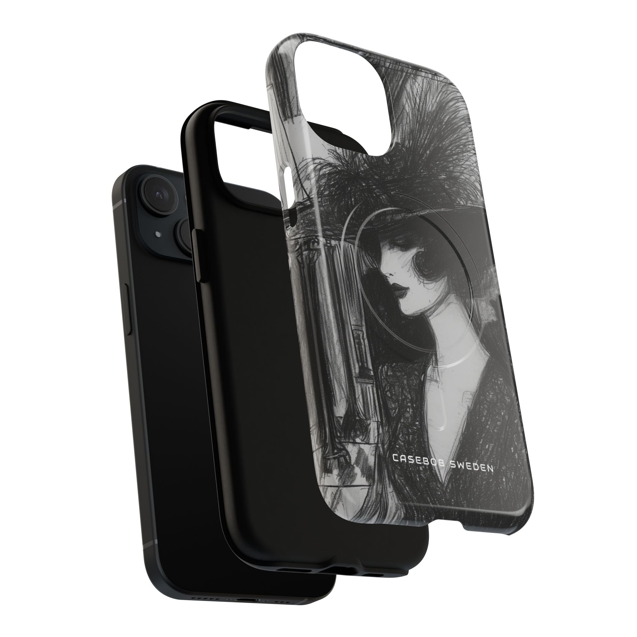 Timeless Elegance in Monochrome iPhone 15 | Tough+ Phone Case