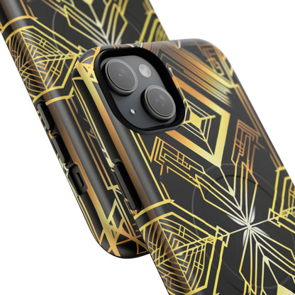 Goldene geometrische Opulenz iPhone 15 | Tough+ Handyhülle