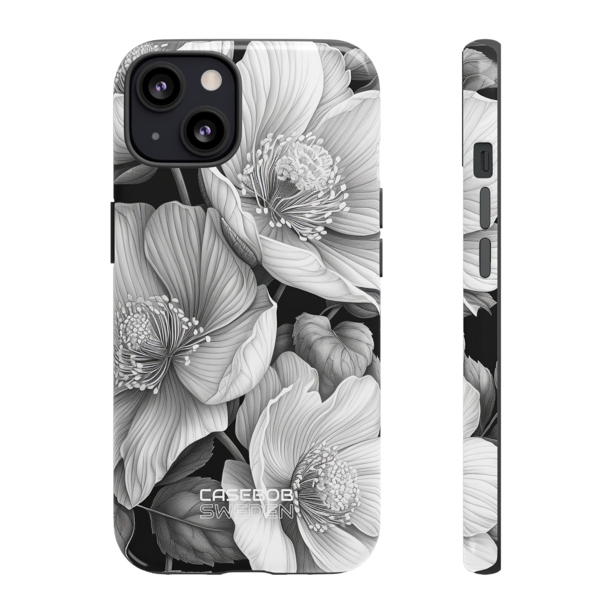 Monochrome Petal Dance iPhone 13 - Tough