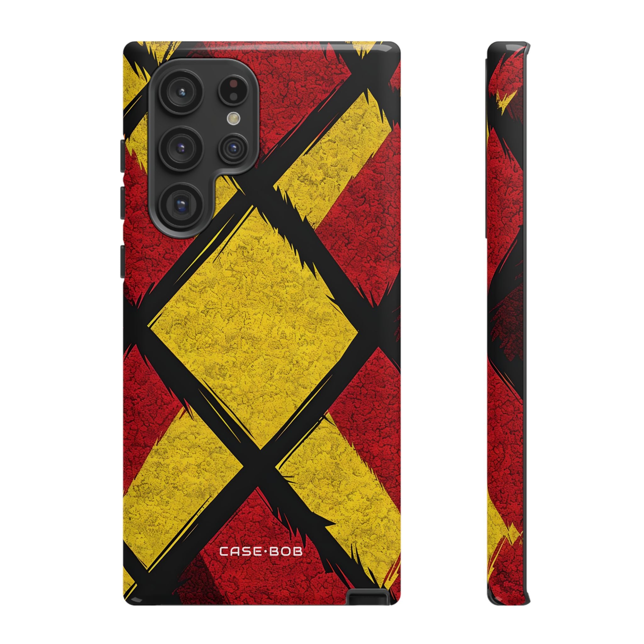 Cracked Diamond Grid Samsung S22 Ultra Case - Tough