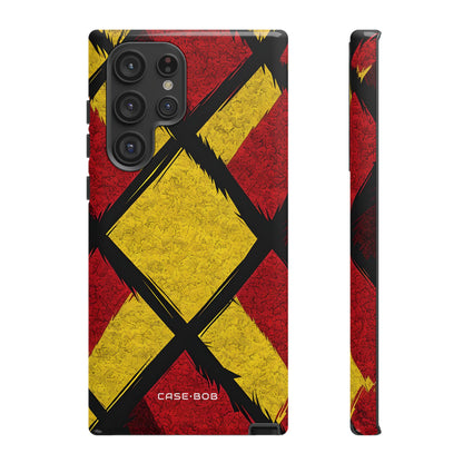 Cracked Diamond Grid Samsung S22 Ultra Case - Tough