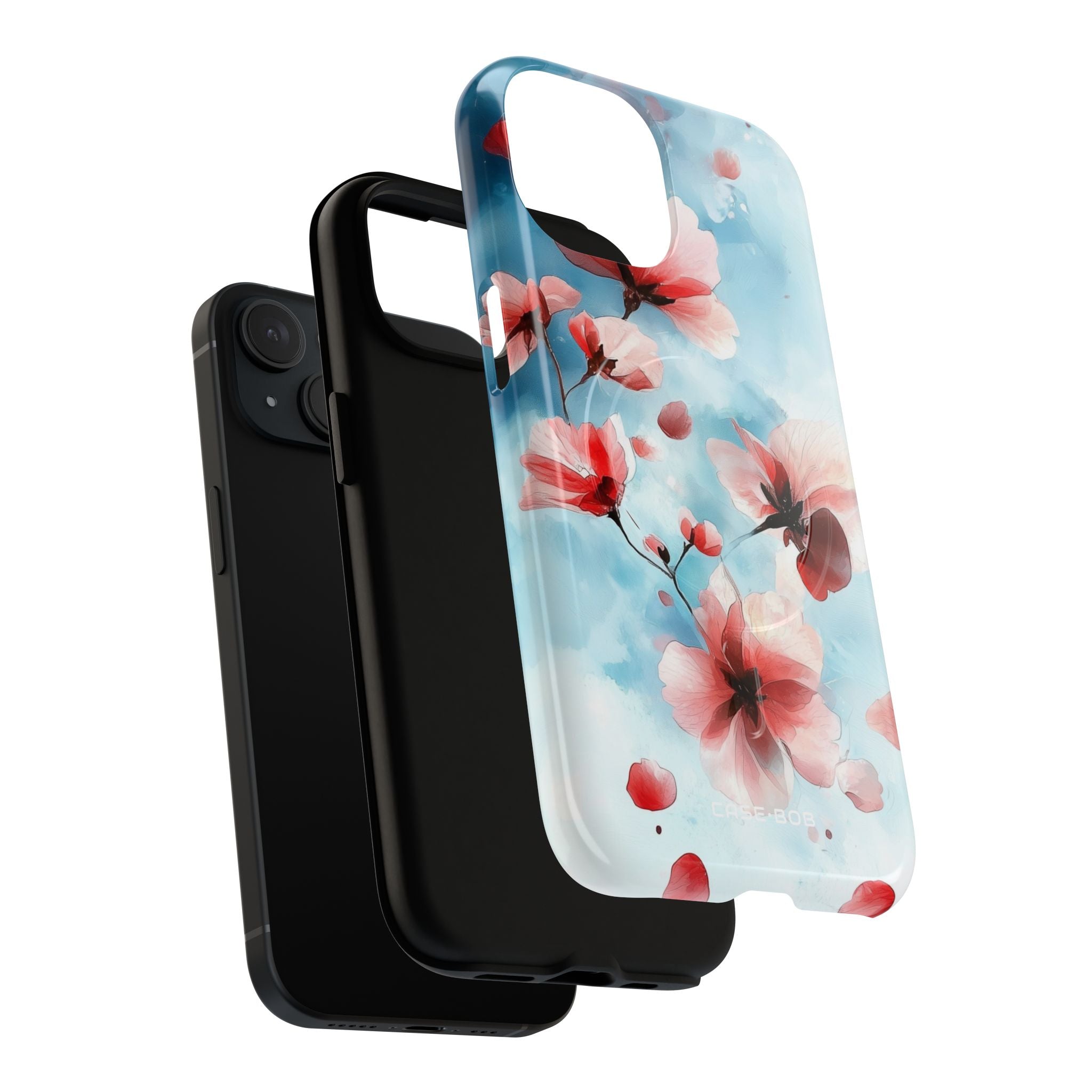 Pink Blossom Drift iPhone 15 Case - Tough+