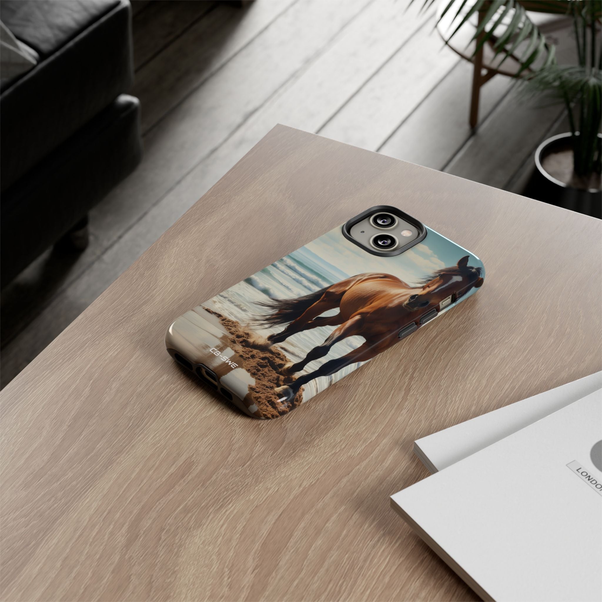 Horse Gallops Shoreline - iPhone Case