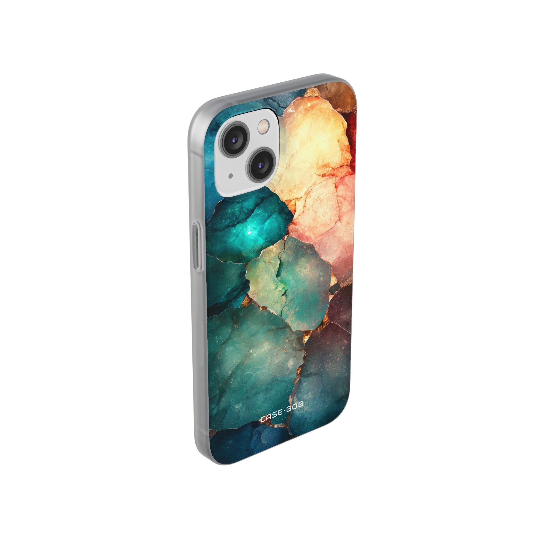 Teal Mosaic Veins iPhone 14 Case - Soft