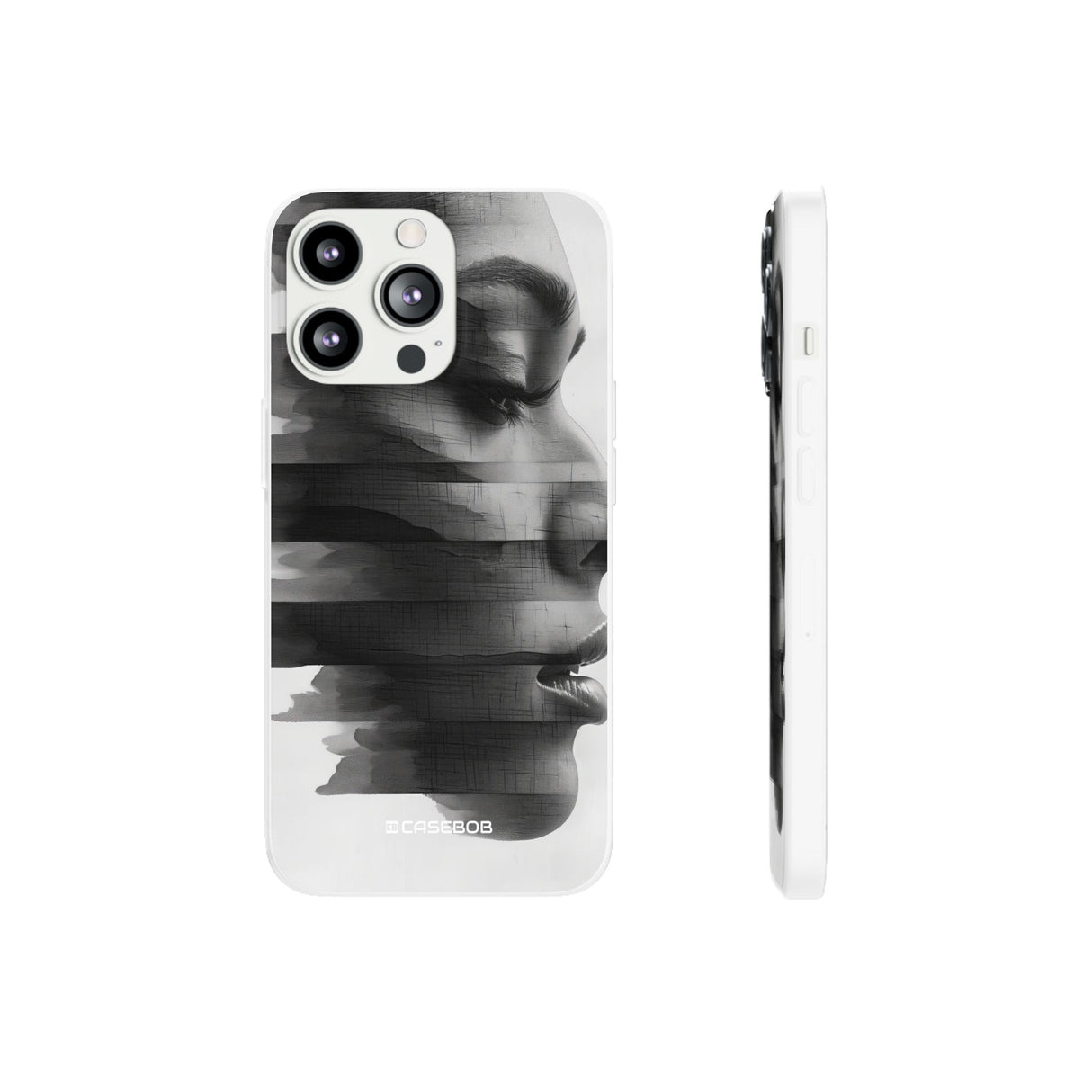 Abstract Glitch Portrait | Flexible Phone Case for iPhone