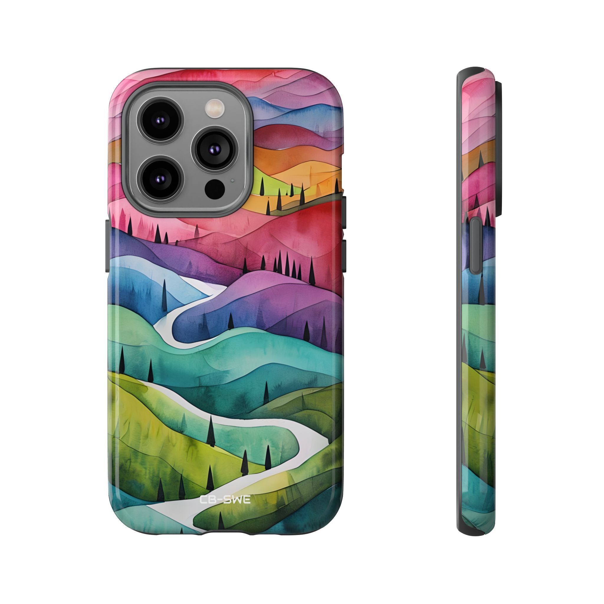 Whimsical Colorful Valleys - iPhone Case