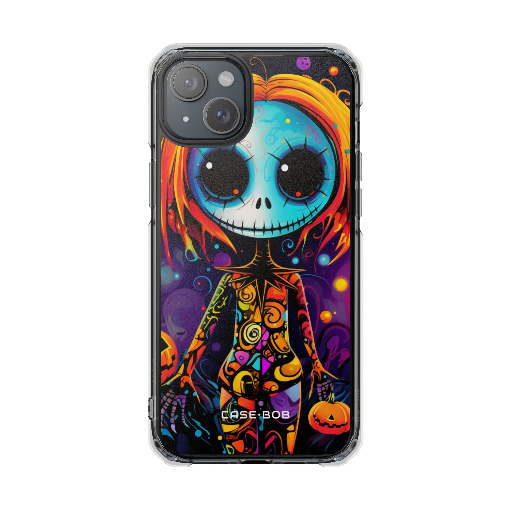 Blue Skull Swirl iPhone 15 Plus Case - Impact