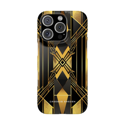 Golden Geometric Elegance iPhone 16 - Slim Phone Case