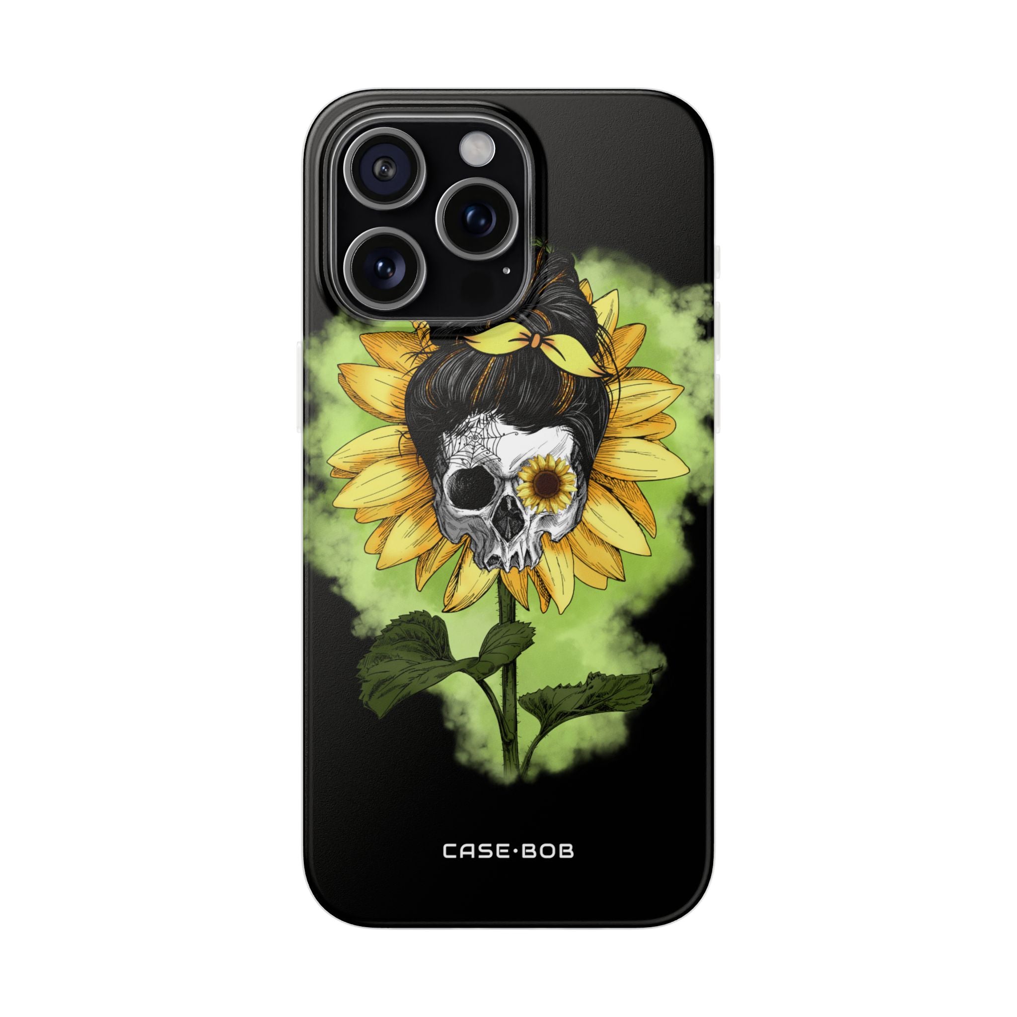 Sunflower Skull iPhone 15 Pro Max Case - Soft
