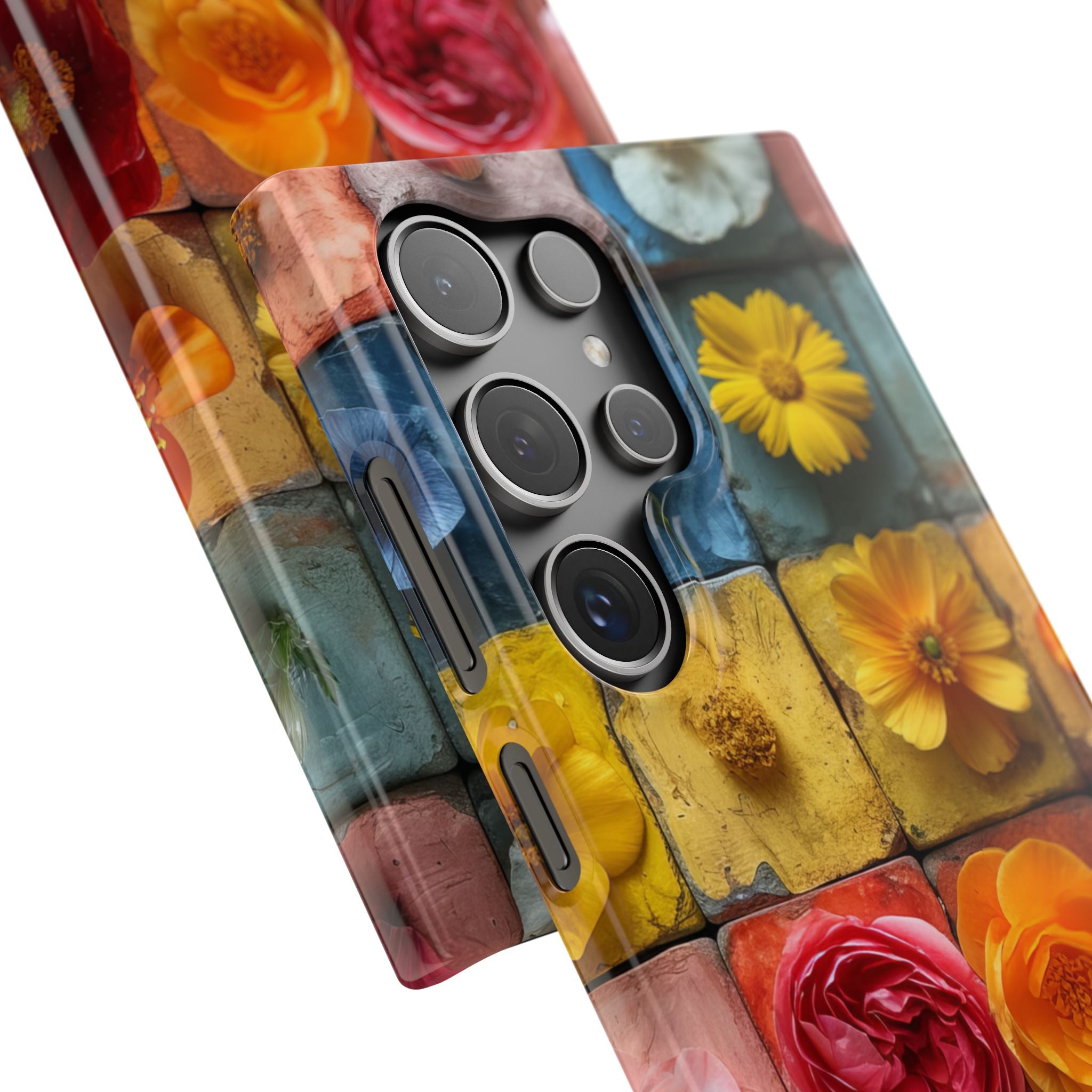 Vibrant Floral Tiles - Slim Samsung S24 Phone Case