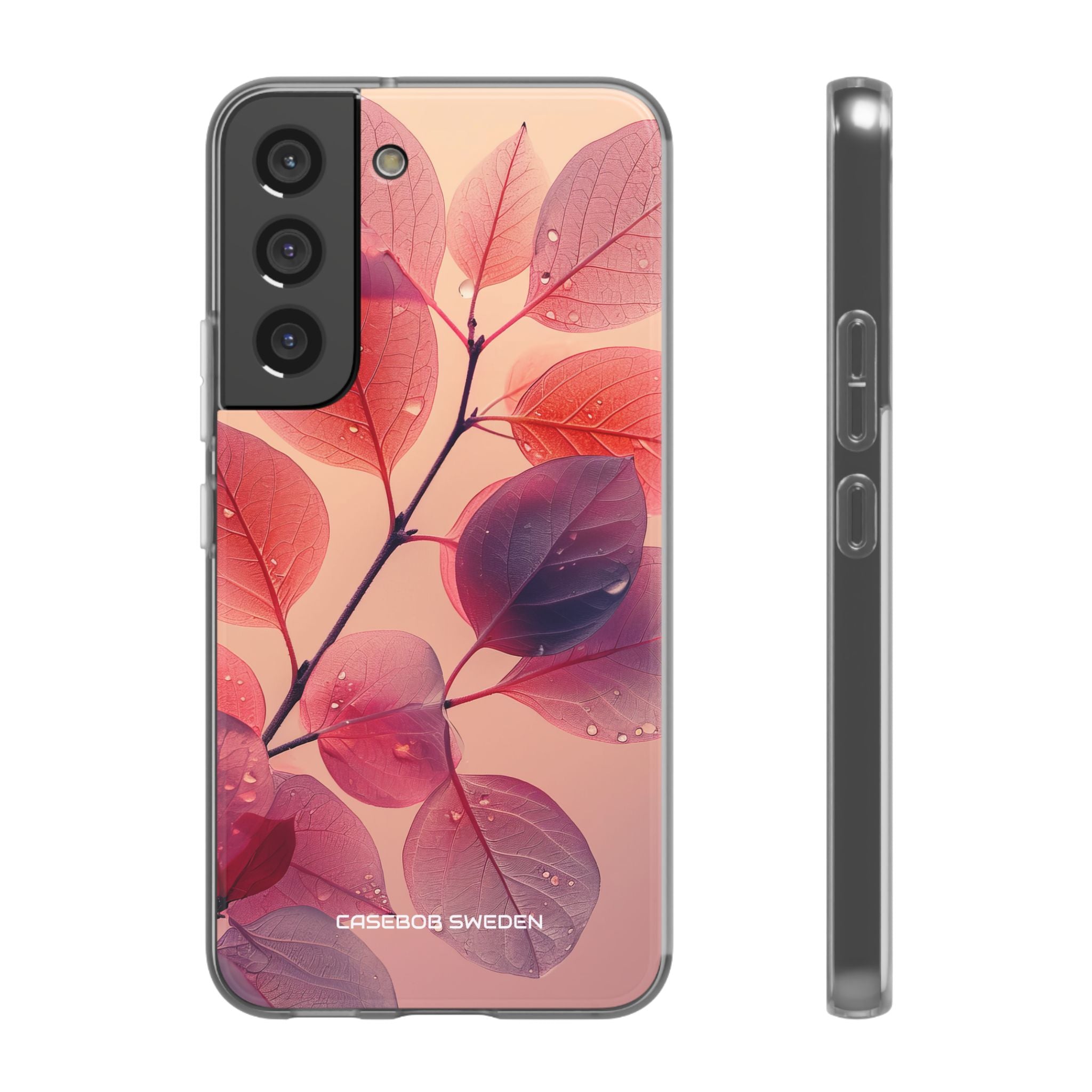 Pink Serenity Leaf Design - Flexi Samsung S22 Phone Case