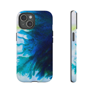 Blue Liquid Ink Art - Protective Phone Case