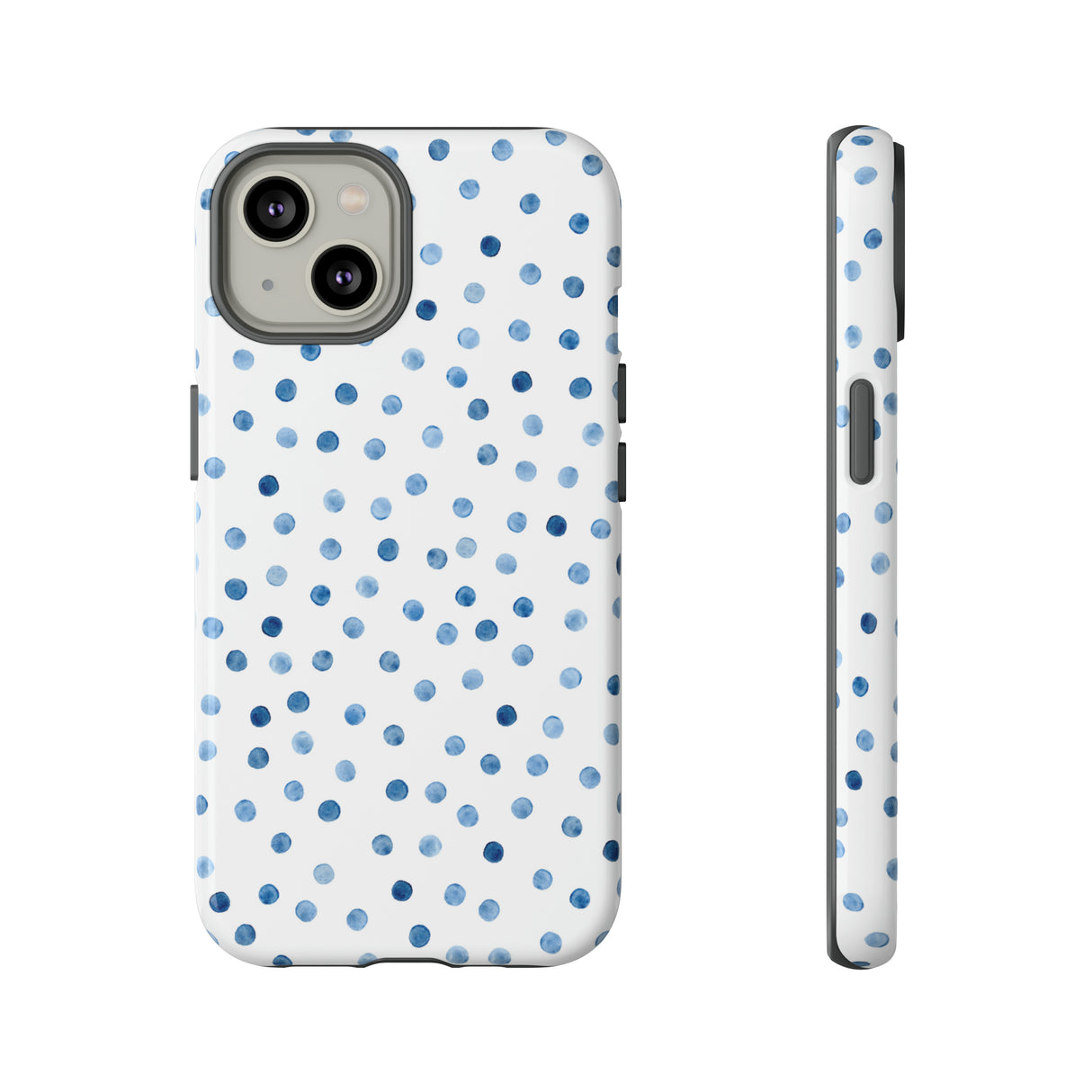 Blue Dots Pattern - Protective Phone Case