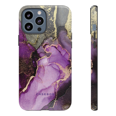 Purple Marble & Gold Phone - Protective Phone Case