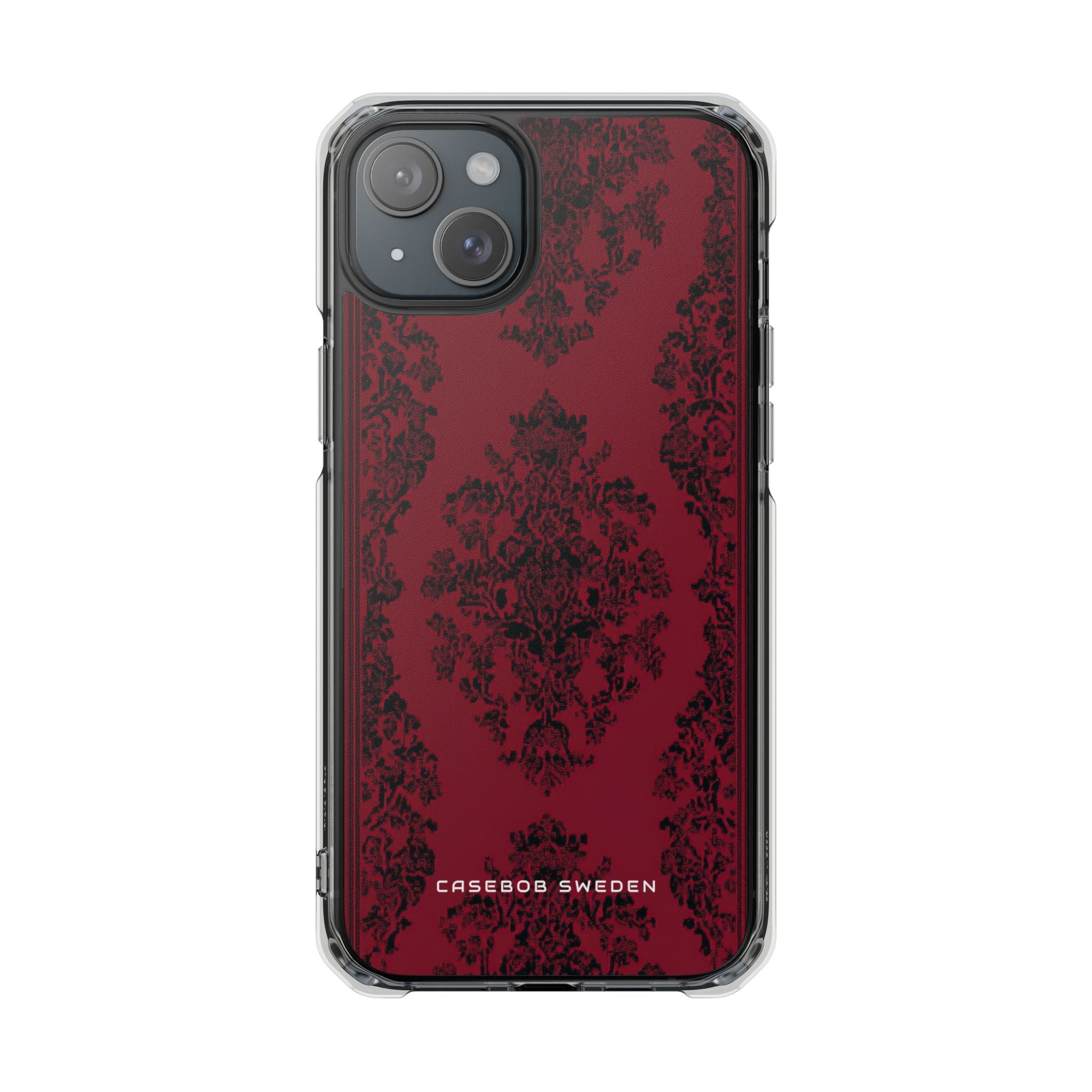 Gothic Crimson Elegance iPhone 15 - Clear Impact Phone Case