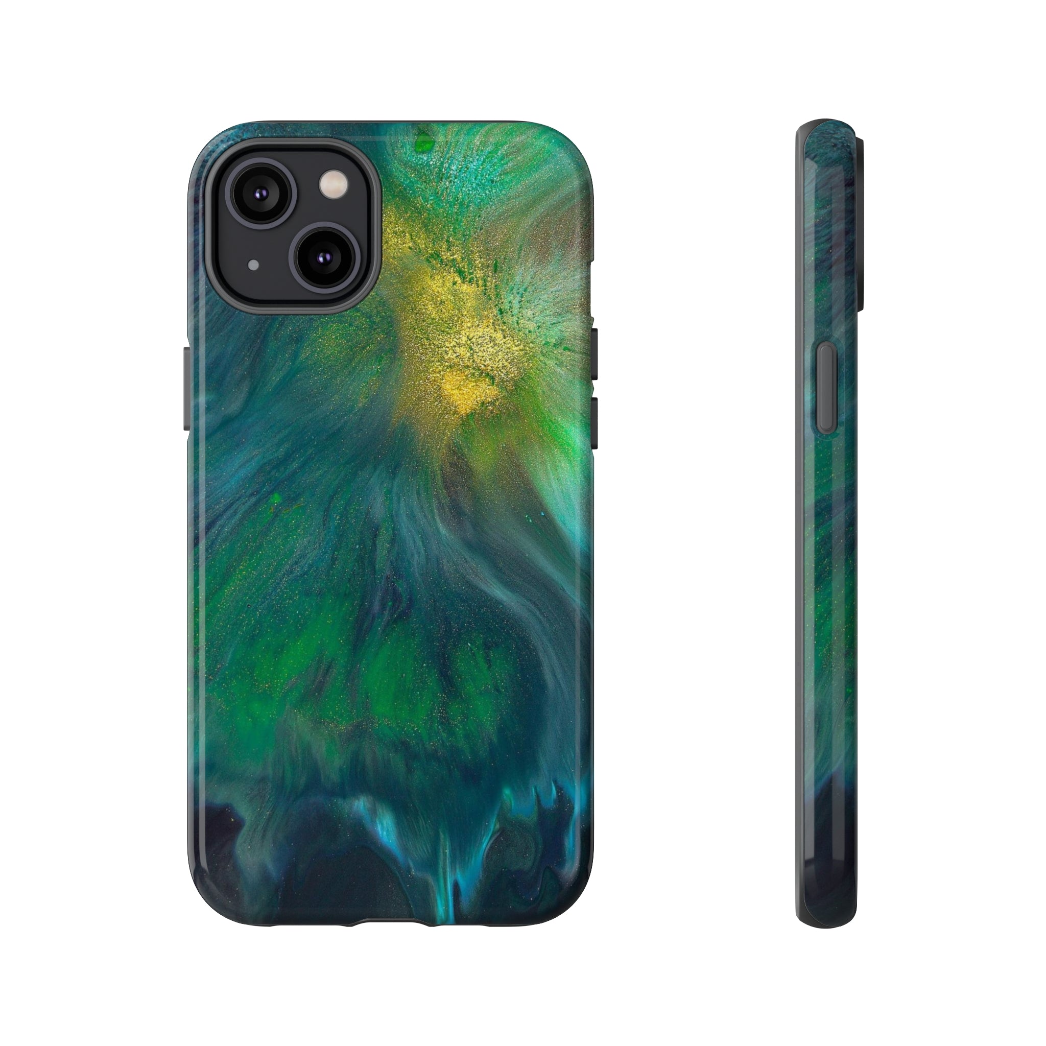 Beryll Green Ink Art iPhone Case (Protective) iPhone 14 Plus Glossy Phone Case