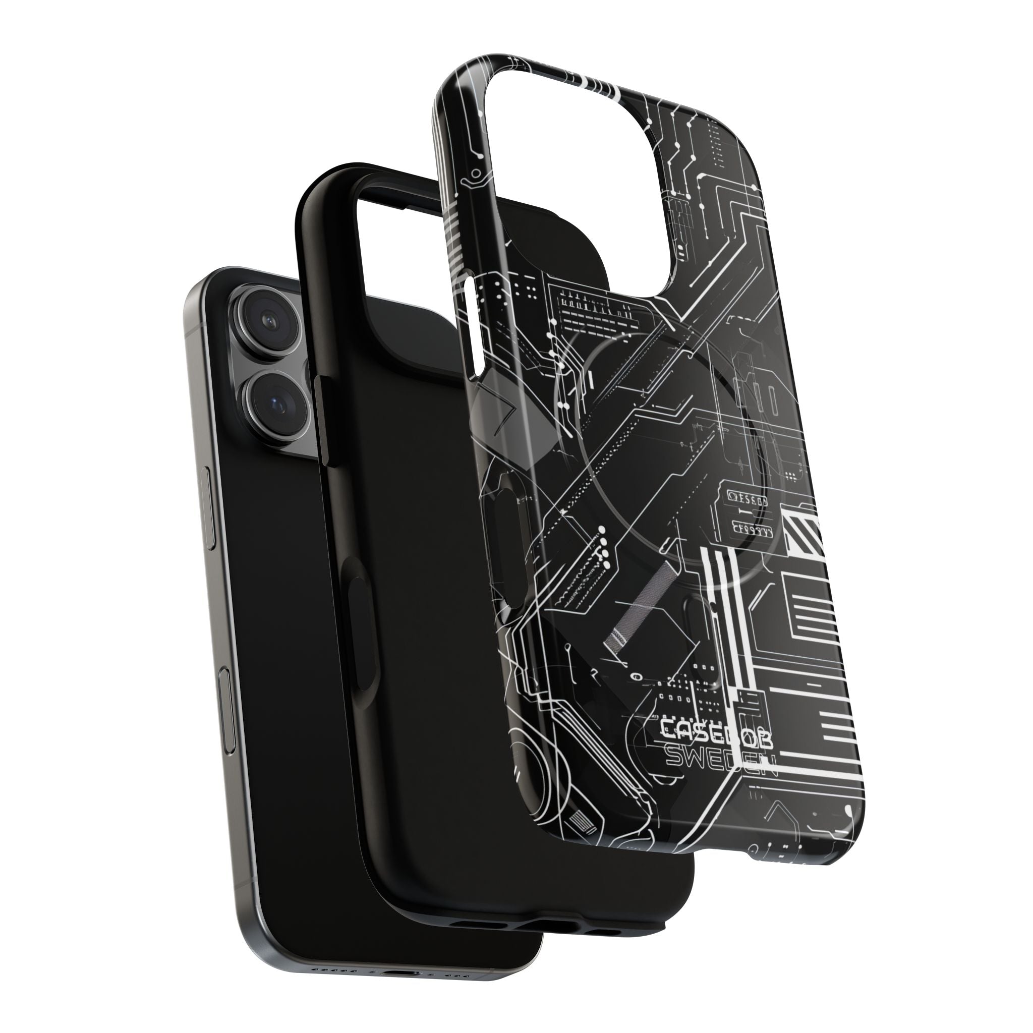 Futuristisches Schaltkreisgitter iPhone 16 - Tough+