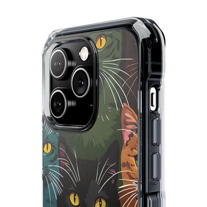 Teal Cat Grid iPhone 14 Pro Case - Impact