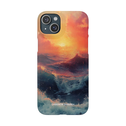 Ocean Sunset Waves - Slim iPhone 15 Phone Case