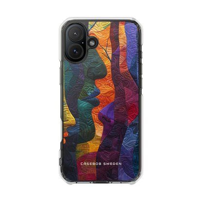 Harmonized Faces and Nature Fusion iPhone 16 - Clear Impact Phone Case