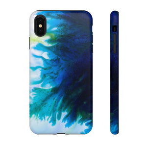 Blaue Liquid Ink Art - Schutzhülle fürs Handy