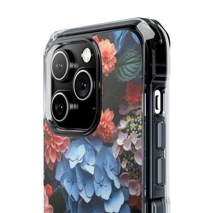 Blue Floral Bliss - Clear Impact iPhone 14 Phone Case