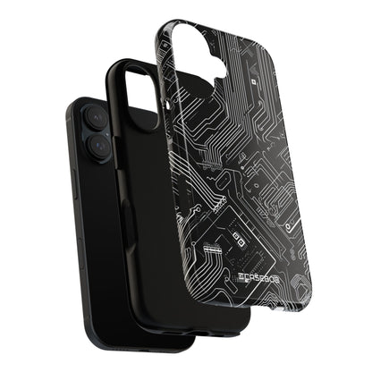 Circuitry Dreams: Abstract Black Design - for iPhone 16