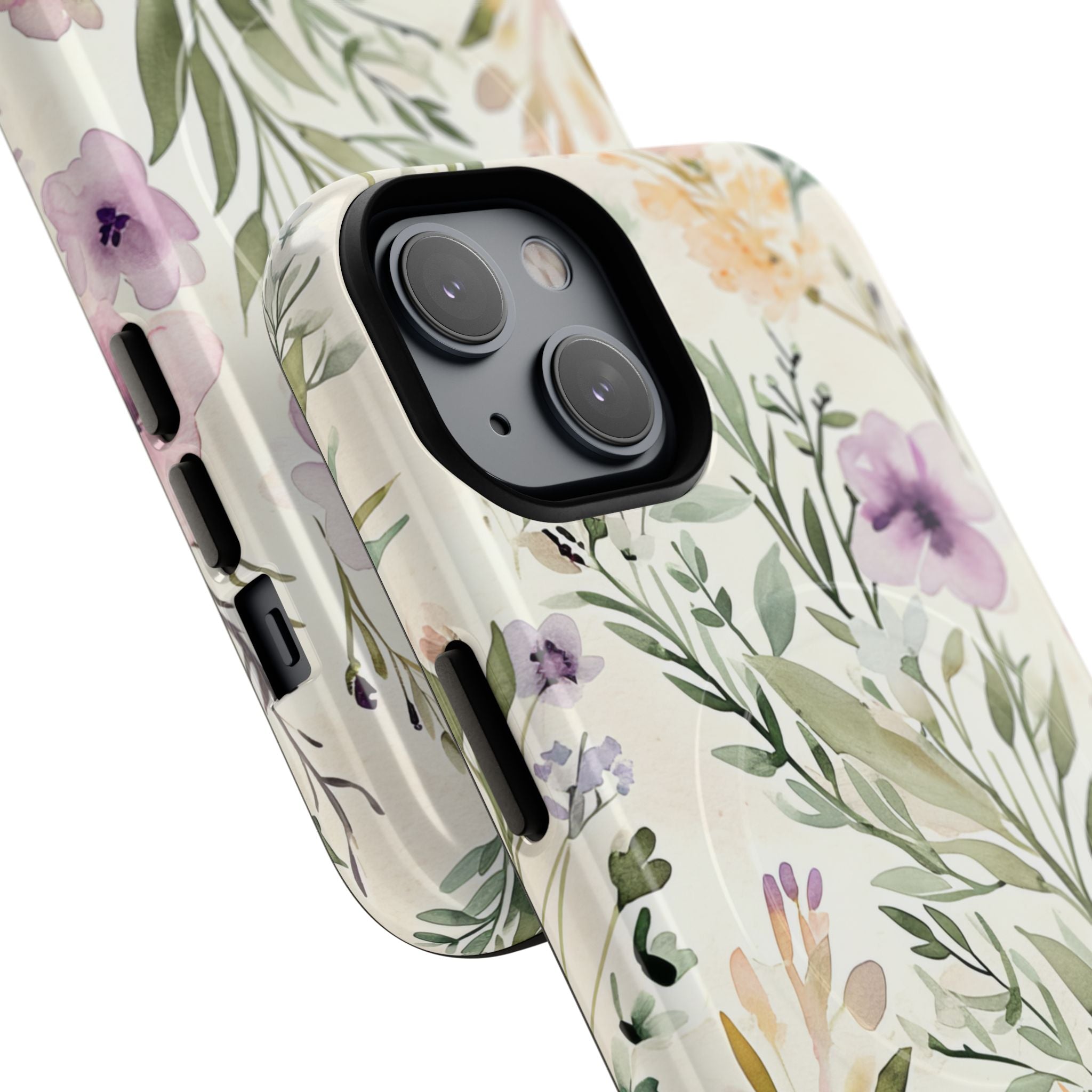 Soft Green Lavender Floral Pattern - Tough + MagSafe® iPhone 14 Phone Case