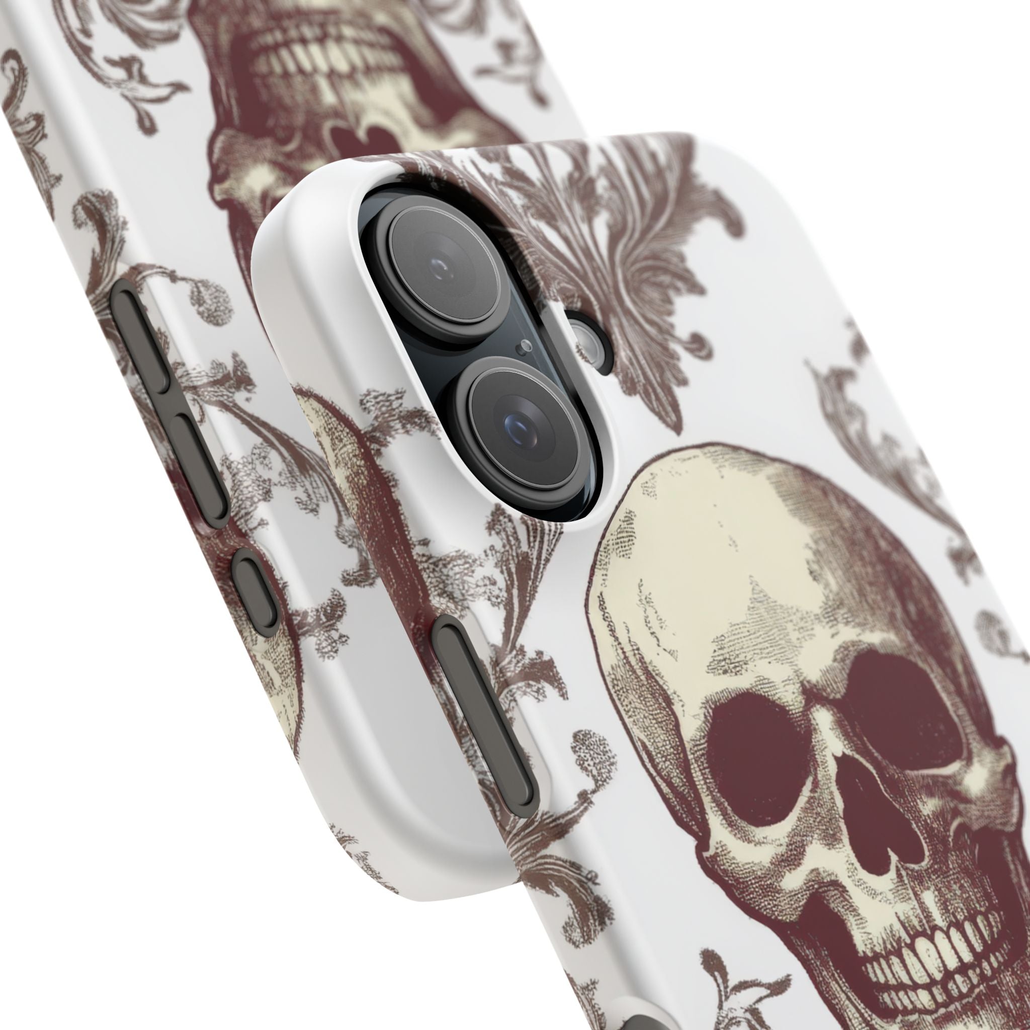 Gothic Skulls and Ornate Foliage iPhone 16 - Slim Phone Case