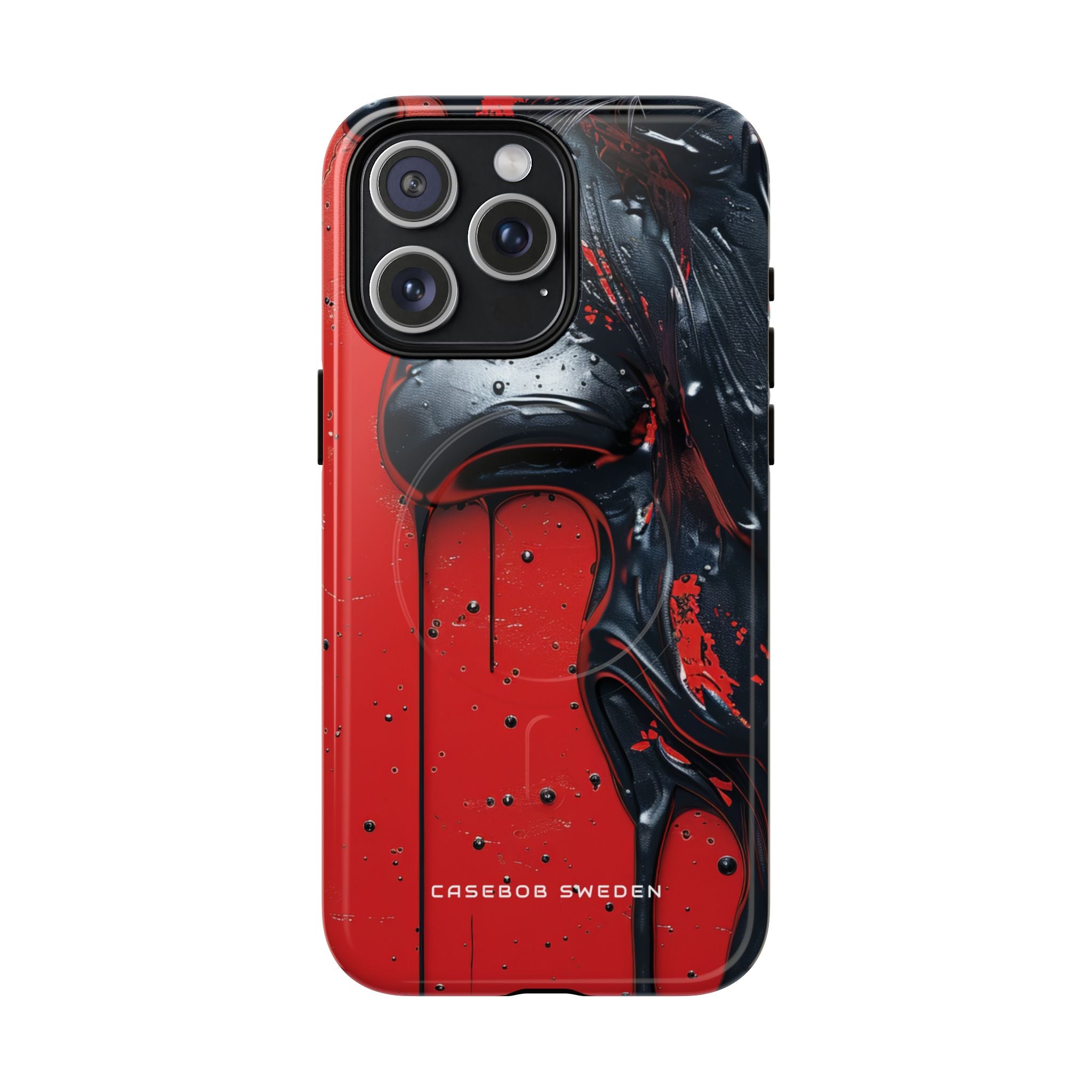 Textured Crimson Bloom iPhone 15 | Tough+ Phone Case