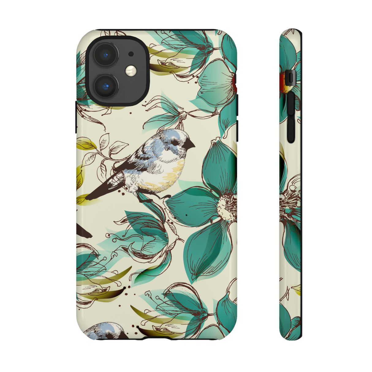 Cute Flowers and Birds iPhone case - Protective Phone Case