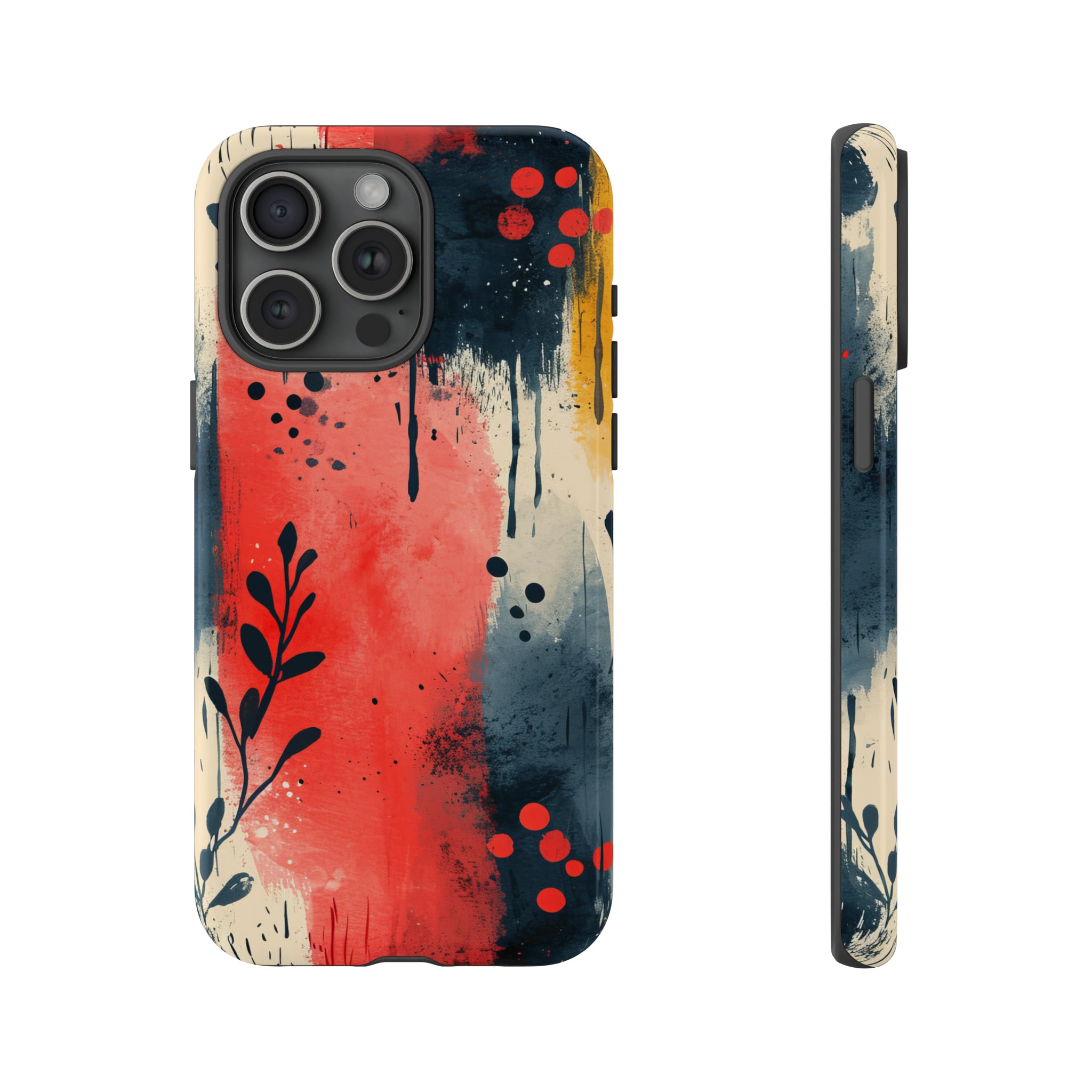 Scandinavian Leafy Brushstrokes - Protective Phone Case