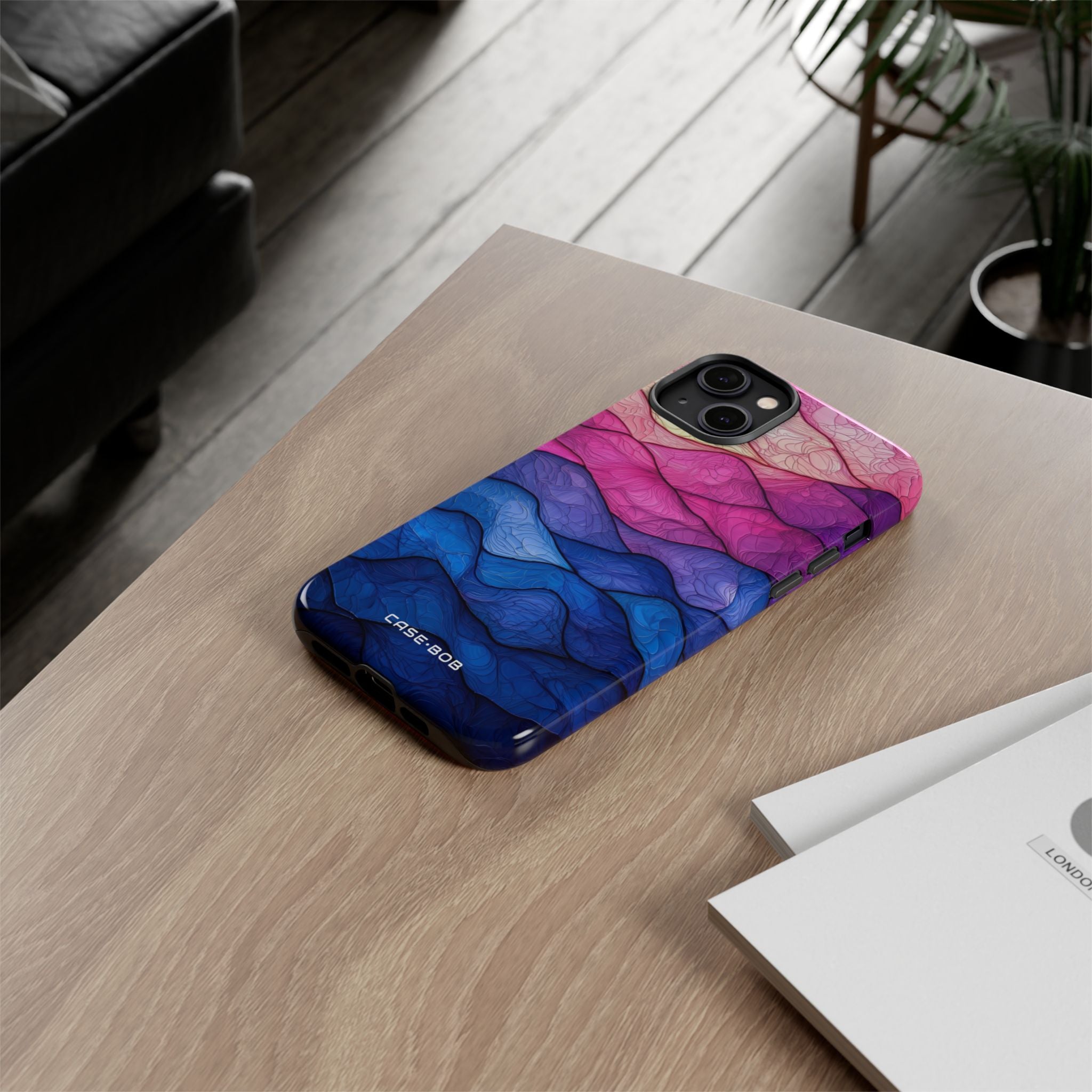 Wavy Vein Gradient iPhone 14 Plus Case - Tough