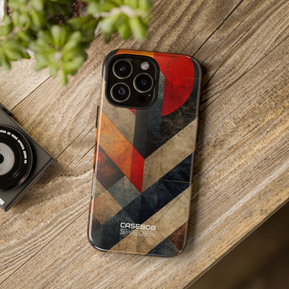 Crimson Circle Geometry iPhone 16 - Tough